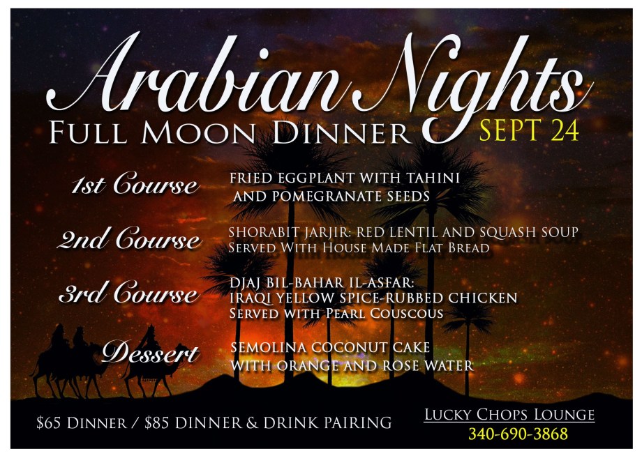 Arabian Nights menu